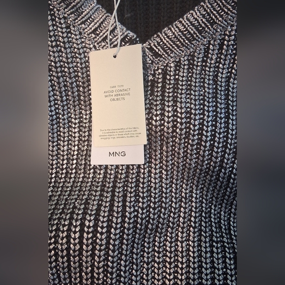Mango Foiled Silver Crewneck Sweater - Picture 4 of 7